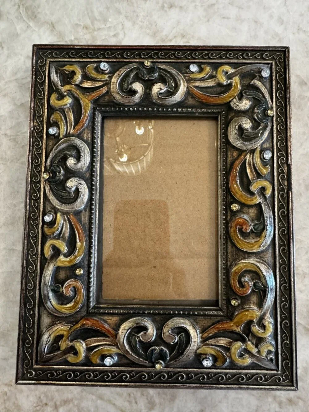 Dillard's Brown & Gold faux Bedazzled 7 1/2